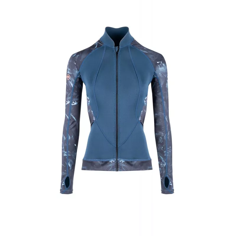 Haut ATOLL Femme en néoprène et lycra manches longues Zip avant